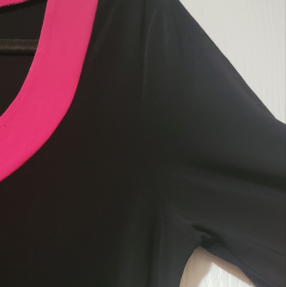 SUZIE IN THE CITY BLACK & PINK SHEATH DRESS - Picture 7 of 9